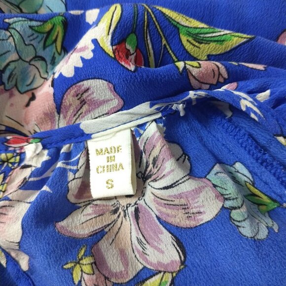 Sunday Funday Women's Small Floral Long Sleeve Pullover Blouse Boho Peasant - Picture 5 of 6